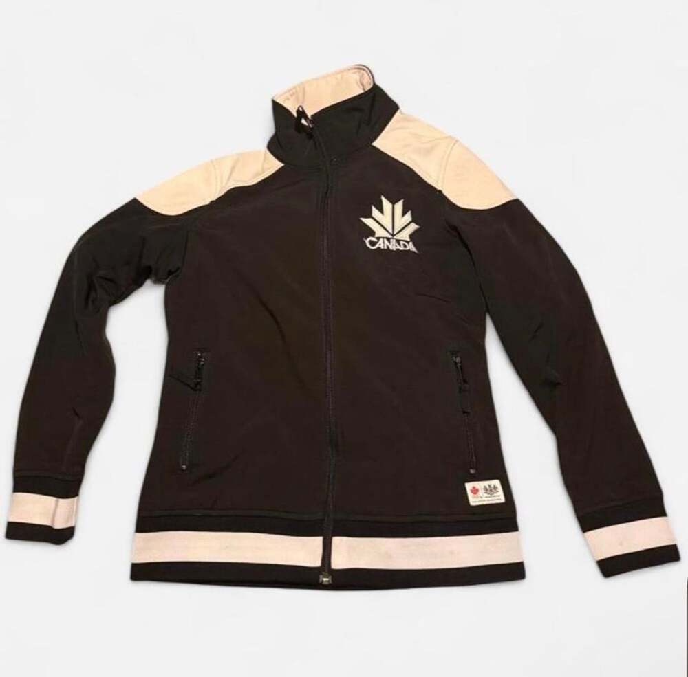 Hudson Bay Co Canada Olympic Black/White Women's Medium Soft Shell Fleece Jacket